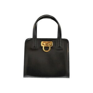 Salvatore Ferragamo Bag Shoulder Strap Black Leather Handbag Crossbody